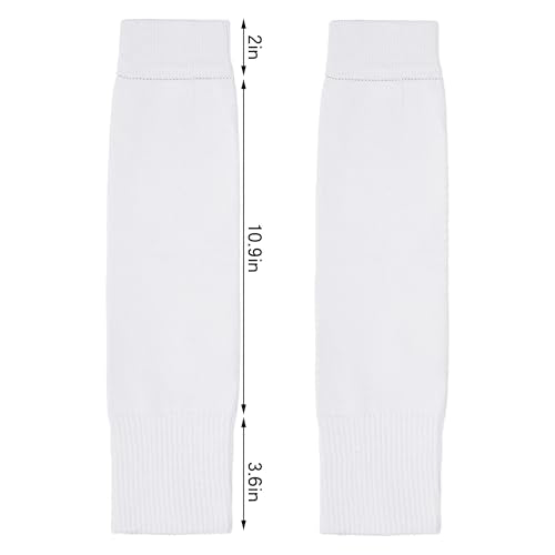 phnydreg 3 Pairs Leg Sleeve Shin Pre Cut Socks for Kids Youth Men Women Soccer Running Cycling - color: White