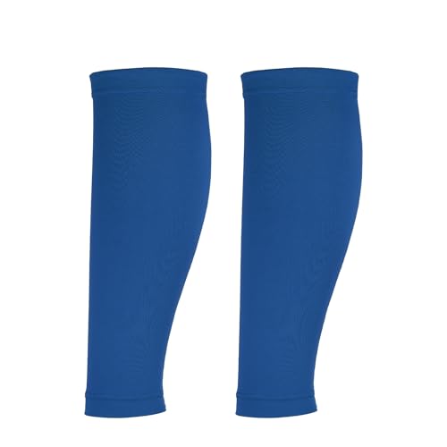 Sun Protection Leg Sleeves, Sports Compression Leg Cooling Ice Silk Sleeves with Anti-slip Silicone Strips - color: Blue