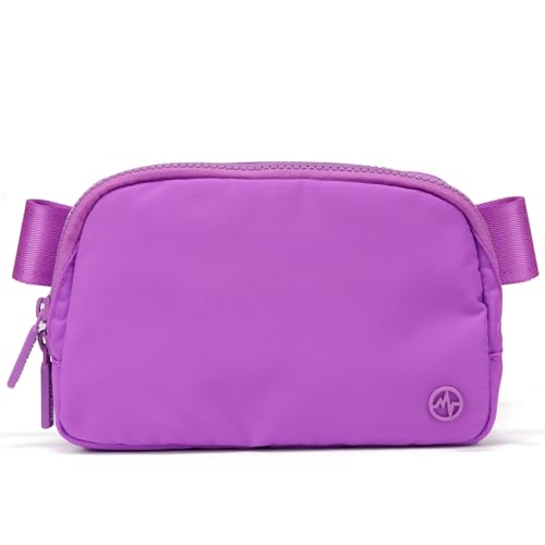 Pander Nylon Fanny Pack for Women, Two-Way Zipper Crossbody Bag - color: Violet