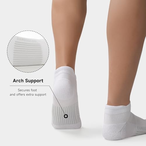 BAMBOO COOL Mens Athletic Ankle Socks Moisture Wicking Cushioned 8 Pack - color: 3*black/3*white/2*dark Grey, size: Large