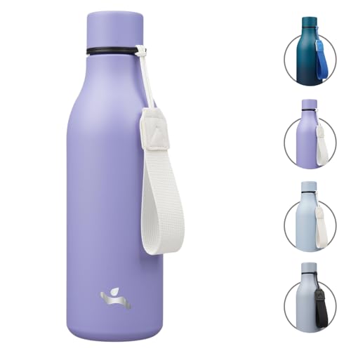 Konokyo 18 oz Insulated Stainless Steel Metal Water Bottle with Strap - color: Wisteria, size: 18 Ounces