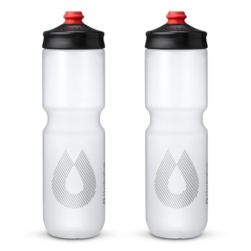 HydraPak Breakaway Surge Lightweight Bike Water Bottle (30oz, Clear) - color: Clear, size: 880 ml (Pack of 2)