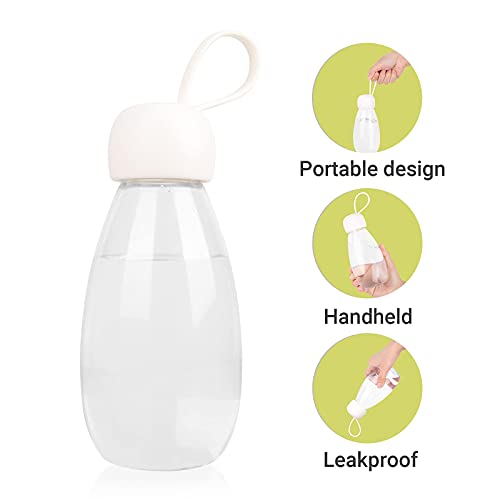 emoi BPA Free Water Bottle, 12oz/360ml Cute Water Bottle with Carrying Strap, Ideal for Kids Boys Girls Students Women Healthy Hydration-White - color: White Cap, size: 12 Ounces