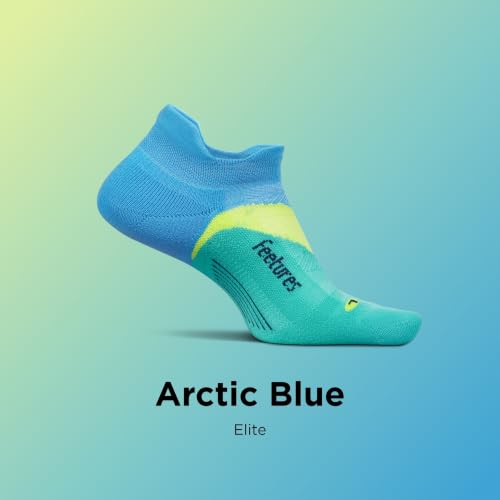 Feetures Elite Light Cushion No Show Tab Sock Wave - color: Arctic Blue (1 Pair), size: X-Large