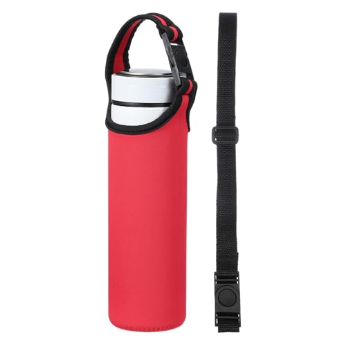 uxcell 2pcs Neoprene Water Bottle Sleeve, 15.5-20oz Insulated Water Glass Bottle Carrier Bag Collapsible Drink Bottle Sleeve Cover Holder with 2 Straps, Red - color: Red