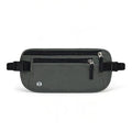 FuninCrea Waterproof Hidden Money Belt for Travel, Anti-Theft Belt Bag with RFID Blocking Function Adjustable Slim Waist Bag with 2 Zipper Pockets & 1 Back Pocket for Travel Running (B, Deep Grey) - color: B, Deep Grey