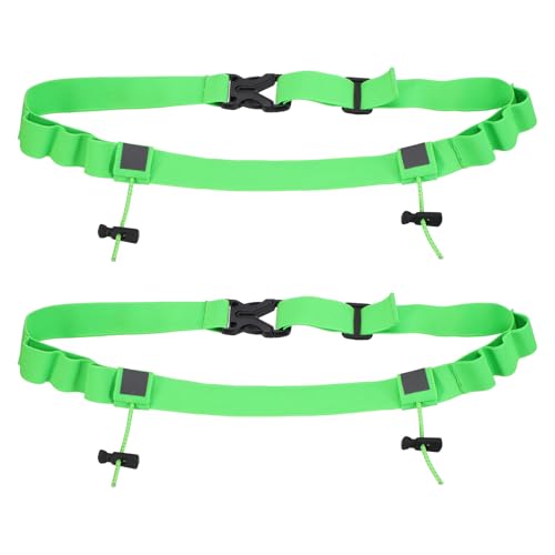 Bib Belt Race Belt Triathlon Running Number Fluorescent Green 2Pcs - color: Fluorescent Green