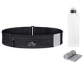 Zelvot Running Belt with 500ml Water Bottle, Adjustable Waist Pack - color: Jet Black