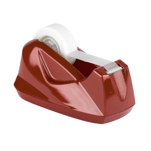 Acrimet Desktop Tape Dispenser, Premium, Non-Skid Base, Plastic, Red - color: Red