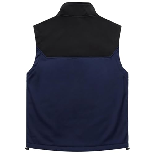 Msmsse Men's Outerwear Lightweight Vest Standing Collar Puffer Sleeveless Jacket for Hiking Running Golf - color: Black/Dark Blue, size: Small