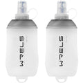 WRELS 200ml/350ml/500ml Collapsible Soft Flask,BPA Free Folding Soft Water Bottle with Hanging Ring,Lightweight TPU Hydration Flask for Running Marathon Cycling Hiking - color: Grey-200ml*2