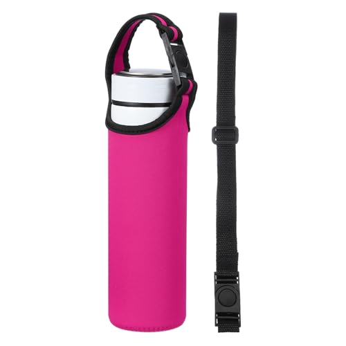 uxcell 2pcs Neoprene Water Bottle Sleeve, 15.5-20oz Insulated Water Glass Bottle Carrier Bag Collapsible Drink Bottle Sleeve Cover Holder with 2 Straps, Rose Red - color: Rose Red