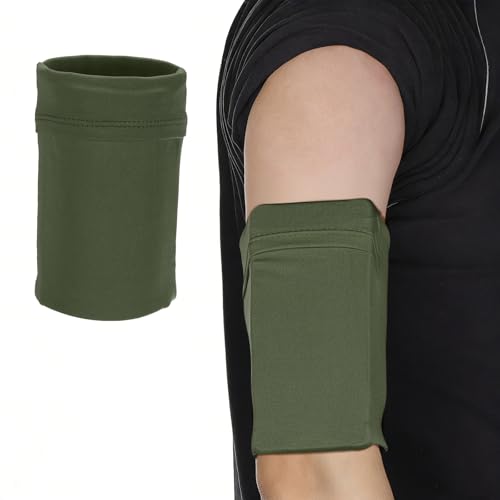 Cell Phone Armband Sleeve, Universal Sports Arm Band Army Green - color: Olive Green