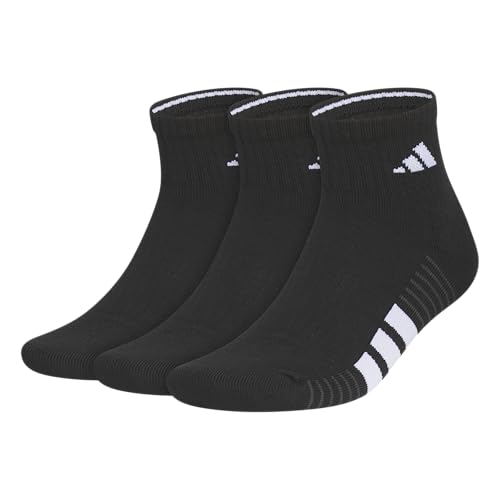 adidas Men's Cushioned Socks 3 Pairs - color: Black/White/Carbon Grey/4.0/Quarter, size: X-Large, style: Quarter