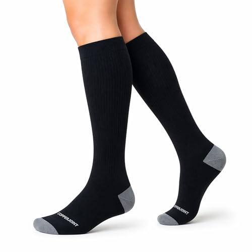 CopperJoint Compression Socks for Women & Men, Black, Small, 1 Pair - color: Black, size: Small
