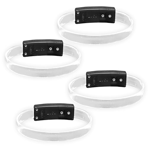 4 Magic Band Pack | Glow in The Dark | Flashing Light up for Concerts | Running Lights for Runners | Glow in The Dark Bracelets | Led Bracelet - color: White