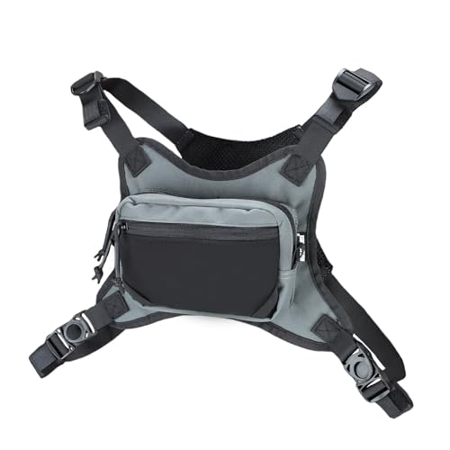 MGFLASHFORCE Chest Bag for Men and Women, Chest Rig Pack Front EDC Pouch - color: Grey