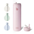 BOTTLE BOTTLE Insulated Water Bottle 24oz with Straw Lid and Handle Sports - color: Light Pink