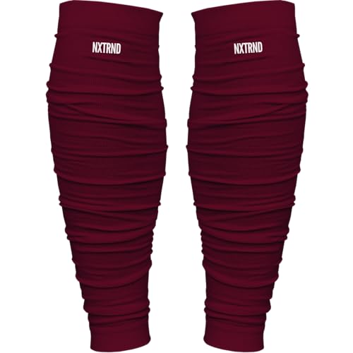 Nxtrnd Football Leg Sleeves, Calf Sleeves for Men & Boys, Sold as a Pair - color: Maroon, size: One Size