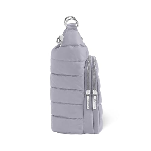 WanderFull Original HydroBag Crossbody Water Bottle Holder with Phone Pocket, Fits Water Bottles up to 32 oz - color: Gray Peacock