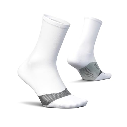 Feetures Elite Light Cushion Mini Crew Sock - color: New White (1 Pair), size: X-Large