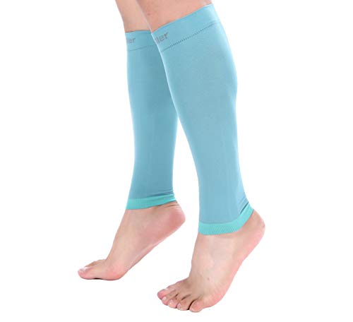 Doc Miller Compression Calf Sleeve for Men & Women, 20-30mmHg - color: Teal, size: Small REGULAR