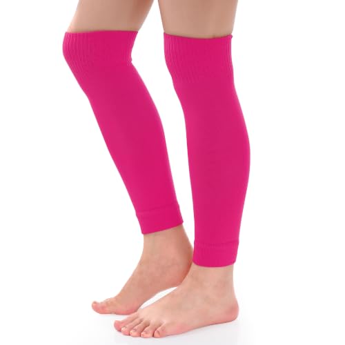 phnydreg 3 Pairs Leg Sleeve Shin Pre Cut Socks for Kids Youth Men Women Soccer Running Cycling - color: Pink