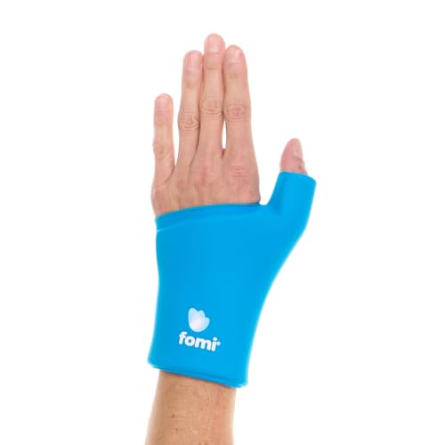 FOMI Wrist Solid Gel Ice Pack | Hot Cold Hand and Thumb Compression Sleeve Wrap for Carpel Tunnel, Arthritis, Tendonitis, Bruises, Swelling, Sports Injuries Pain Relief (Blue - Large/XLarge) - color: Blue - Large/Xlarge