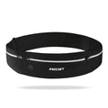 Slim Running Belt Fanny Pack for Men Women, Running Phone Holder, Waist Pack Runners Bag Money Belt with 3 Separate Zipper Pouch to Store Your Phone Key Money Safe, Waist Bag-Black - color: Dark
