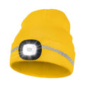 MELASA Reflective Stripe Beanie with the Light, Warm Hat with Light Outdoor - color: Bright Yellow