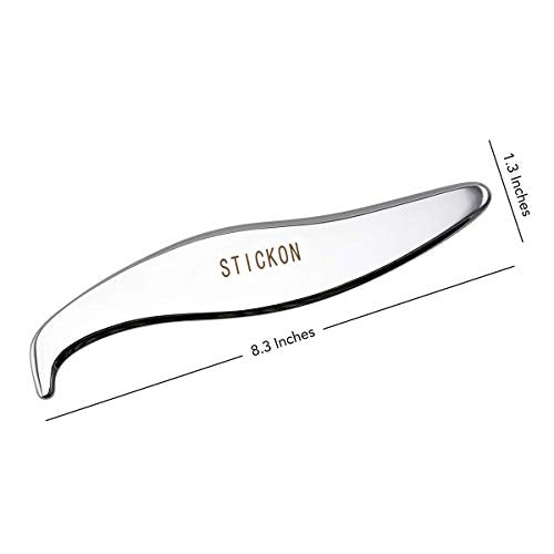 Stainless Steel Gua Sha Scraping Massage Tool - STICKON IASTM Tools Great Soft Tissue Mobilization Tool (A Shape) - size: A Shape