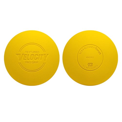 Velocity Pro Grip Lacrosse Balls - 6, 12, 18, 60 and 120 Packs - Certified for Youth, Club, High School, CLA, and College Game Play - color: Yellow, size: 18 Balls