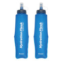 TRIWONDER Running Water Bottle Handheld Plastic Flask Hydration Vest Packs Waist Belt Replacement for Runners Marathon Cycling Hiking - color: 03 Soft Flasks - Blue - 500ml/16.9oz - 2 Packs