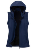 KVE Women's Windproof Waterproof Lightweight Softshell Vest - color: Navy, size: Small