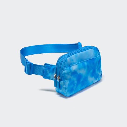 Pander Nylon Fanny Pack Belt Bag for Women with 5 Zipper Pockets - color: Cloud Blue