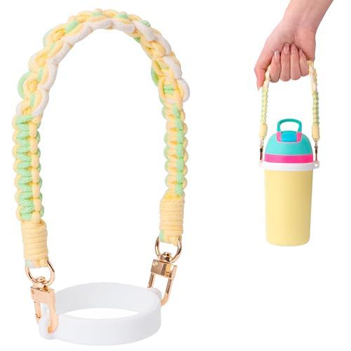 Water Bottle Handle Strap Compatible with Owala Water Bottle - color: Yellow green