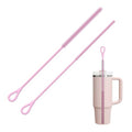 YOTIME Silicone Straw Cleaner Brush, 2Pcs Reusable Straw Brush, Pink - color: Pink