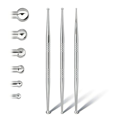 Facial Reflexology Tool Set – Includes 6 Acupuncture Pen Heads for Ear & Facial Acupressure Points, Multi-Size for Personalized Treatment