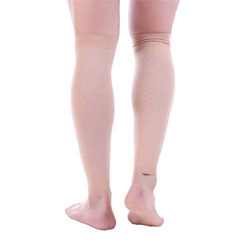 Doc Miller Compression Calf Sleeve for Men & Women, 20-30mmHg - color: Skin/Nude, size: X-Large REGULAR