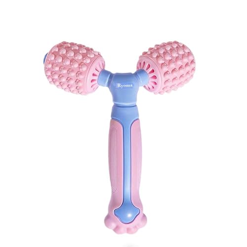 Ryoma Cat Paw Dual-Roller Massager, Portable Handheld Massage Roller, Muscle Kneading Sensation, Silicone Softness Comfortable Massage Tool, Suitable for Gifting and Personal Use