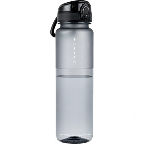 32oz Clear Tritan Water Bottle with Chug Lid - color: Grey