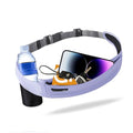 Running Hydration Belt with Water Bottle Holder for Men Women, Bounce-Free Phone Storage Waist Pack, Reflective Adjustable Marathon Belt for Jogging Trail Running,Fits All Phones(Blue) - color: Blue