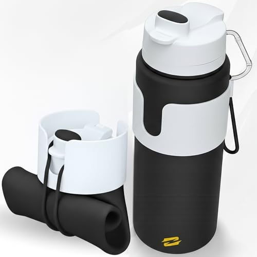 Collapsible Water Bottles – BPA-Free Silicone, Leak-Proof & Lightweight Foldable Water Bottle for Travel, Hiking, Camping, Sports & Everyday Use – Compact, Reusable, Portable, Easy Clean