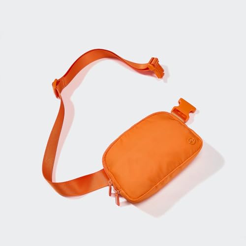 Pander Nylon Fanny Pack for Women, Two-Way Zipper Crossbody Bag - color: Dark Orange