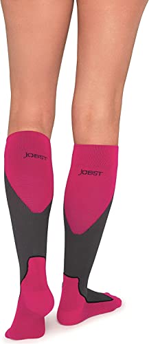 JOBST Sport Knee High 15-20 mmHg Compression Socks, Pink/Grey, Large - color: Pink/Grey, size: Large (1 Pair)