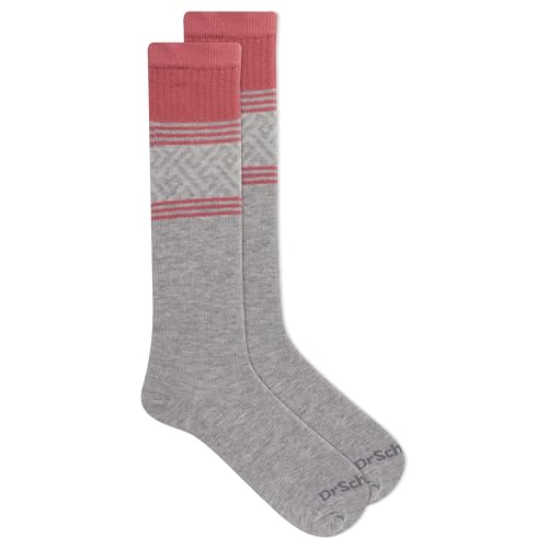 Dr. Scholl's Women's Graduated Compression Knee High Socks - color: Gray/Pink (1 Pair), size: 4-10