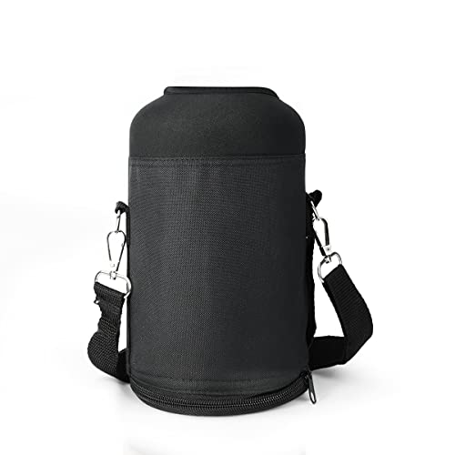BUZIO Water Bottle Insulated Sleeve, Bottle Carrier with Strap - color: Black, size: 64oz