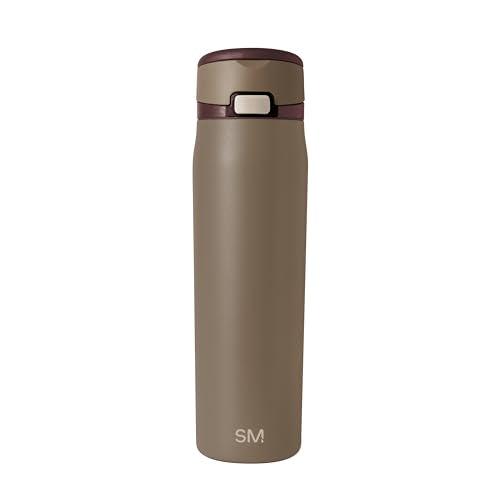 Simple Modern Water Bottle with Straw & Handle | 24oz | Brown - color: -Hazelnut, size: 24 Ounces