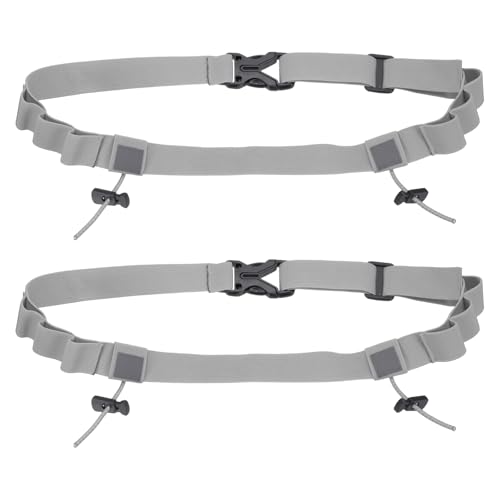 Bib Belt Race Belt Triathlon Running Number Holder 2Pcs Light Gray - color: Light Gray