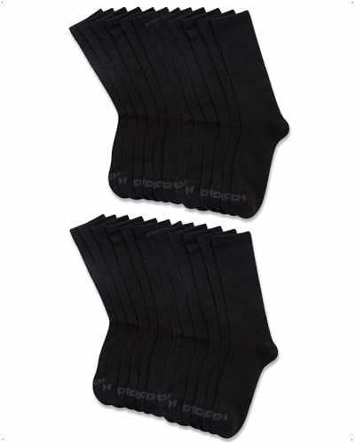 AND1 Mens Athletic Crew Socks 24 Pack Cushioned Comfort Socks - color: Black